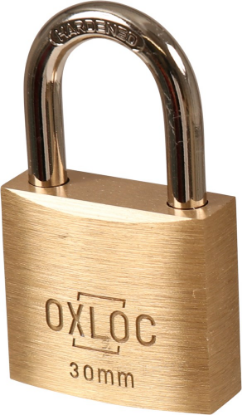 Afbeeldingen van OXLOC Cilinderhangslot EV messing laag 30MM KA3001