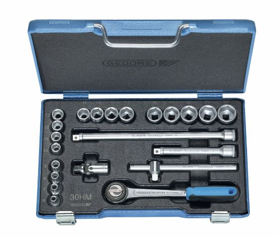Afbeeldingen van GEDORE Dopsleutelset ⅜" 30 HMU-3 zeskant 6-22MM 22x