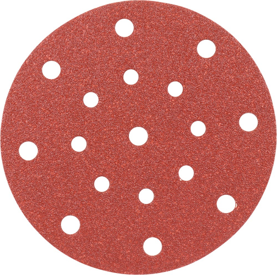 Afbeeldingen van KELFORT Klitschuurschijf rood 17-gat 150MM K80 10x