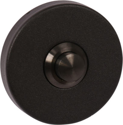 Afbeeldingen van OXLOC Beldrukker mat zwart RVS A2 rond