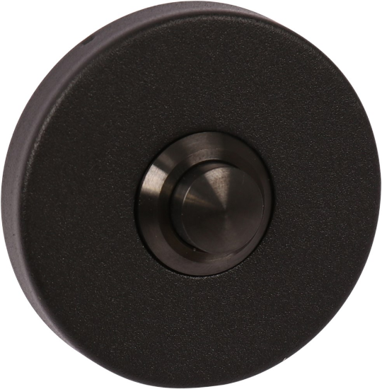 Afbeeldingen van OXLOC Beldrukker mat zwart RVS A2 rond