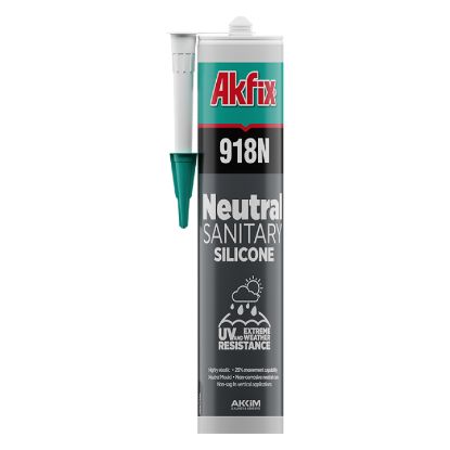 Afbeeldingen van AKFIX Siliconenkit 918N NO sanitair grijs 310ML