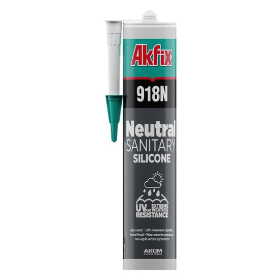 Afbeeldingen van AKFIX Siliconenkit 918N NO sanitair transparant 310ML