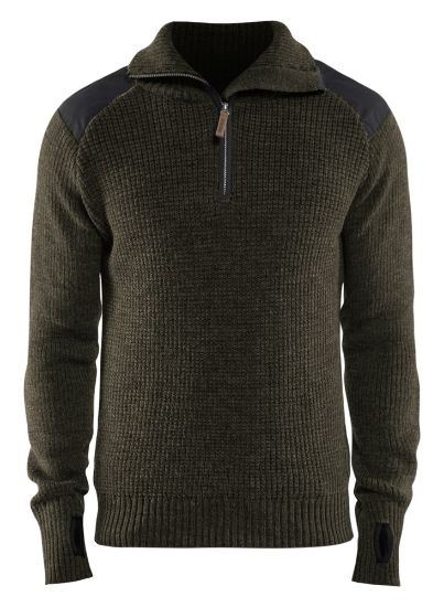 Afbeeldingen van BLÅKLÄDER Sweater wol 4630 groen/donkergrijs M