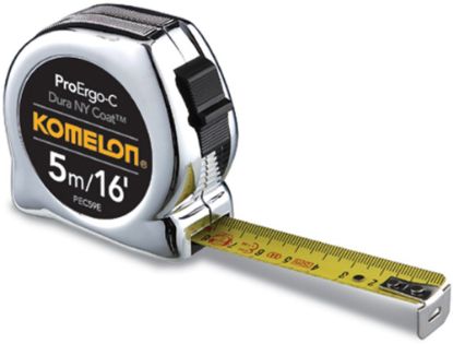 Afbeeldingen van KOMELON Rolmaat ProErgo-C 5M 19MM staal/nylon gecoate band in ABS/chroom kast