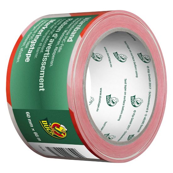 Afbeeldingen van DUCK Markeringstape rood/wit 60MM 66M