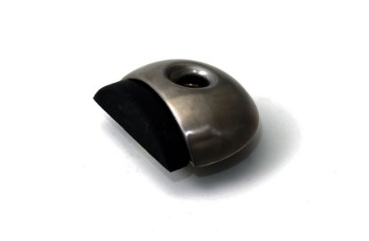 Afbeeldingen van Deurstopper RVS met zwarte zijbuffer 55X18MM
