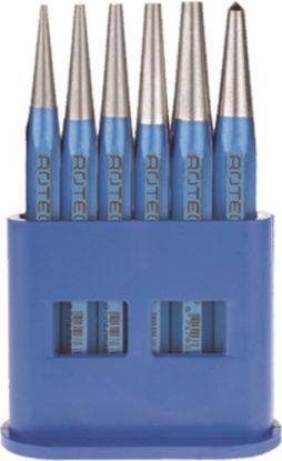 Afbeeldingen van ROTEC Doorslagenset 219 6-delig in pvc standaard