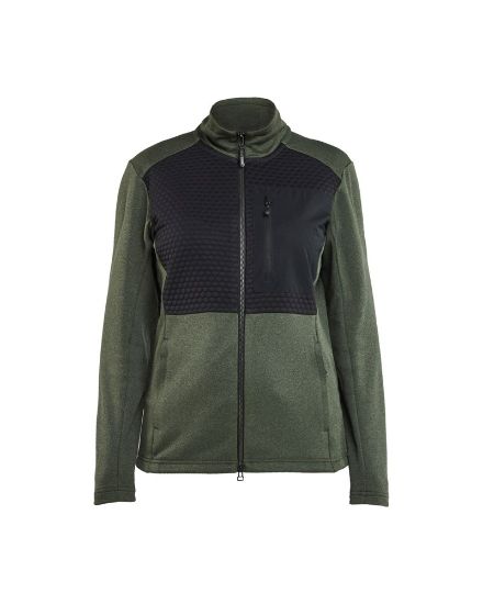 Afbeeldingen van BLÅKLÄDER Sweatshirt dames met rits 3549 herfstgroen/zwart M