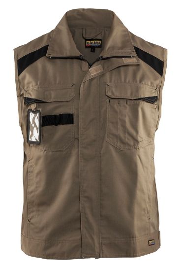 Afbeeldingen van BLÅKLÄDER Werkvest industrie ongevoerd 3164 khaki/zwart S