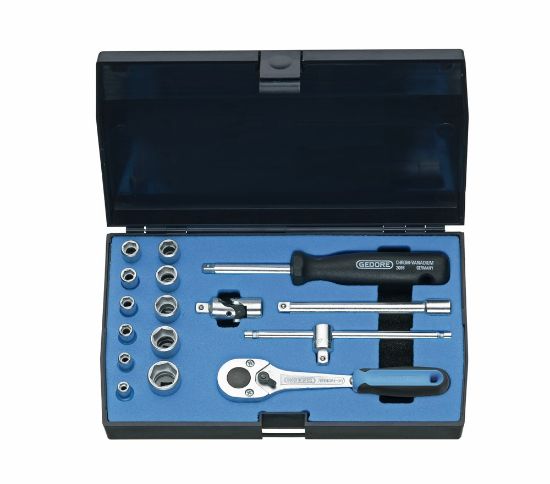 Afbeeldingen van GEDORE Dopsleutelset ¼" 20 EMU-10 4-13MM 16x