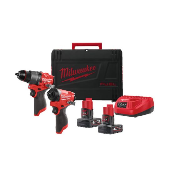 Afbeeldingen van MILWAUKEE Accu powerpack M12FPP2A2-402X (Accu FPD2, Accu FID2, 2XAccu B4 accu, 1XC12C lader, 1 XHD Box)