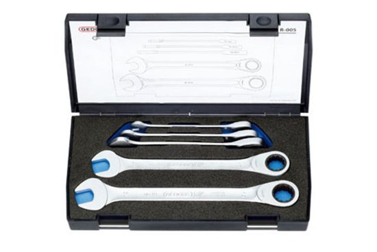 Afbeeldingen van GEDORE Ringratelsteeksleutelset 7 R-005 8-19MM 5x