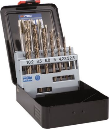 Afbeeldingen van ROTEC Tappen- en borenset 800/110 doorlopend 7+7-delig M3-M12 ABS
