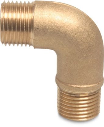 Afbeeldingen van Knie 90° nr.94 messing ½" buitendraad 10bar