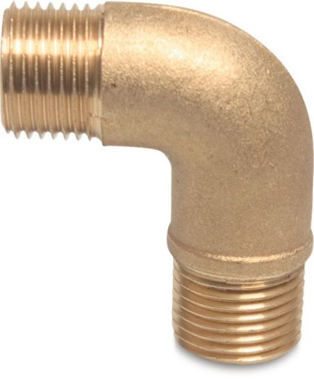 Afbeeldingen van Knie 90° nr.94 messing ½" buitendraad 10bar