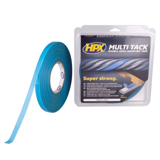 Afbeeldingen van Dubbelzijdige Multi-tack tape 12MM 25M
