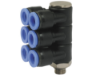 Afbeeldingen van Dubbele banjo 3-voudig PIF 8MM G¼"