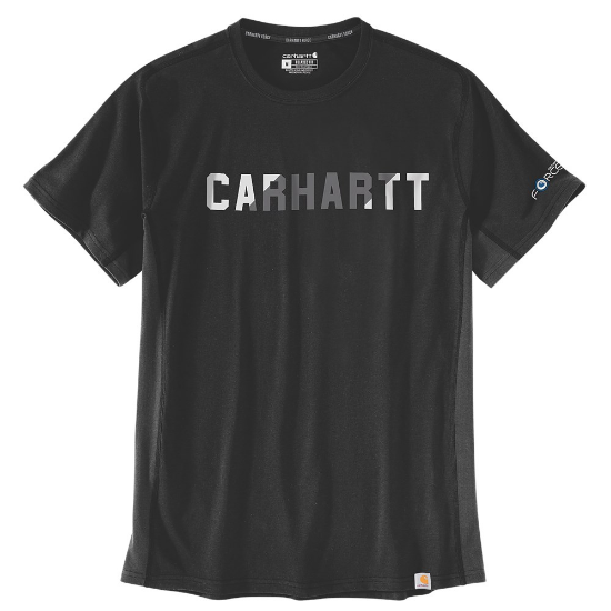 Afbeeldingen van CARHARTT T-shirt met blok logo 105203 zwart S