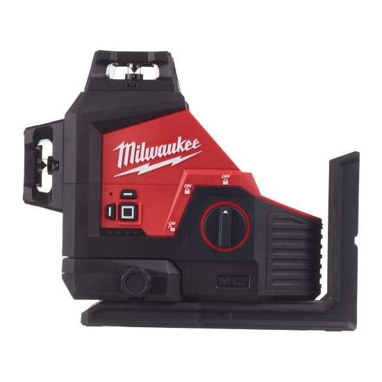 Afbeeldingen van MILWAUKEE Accu driedimensionale laser M123PL-0C met 3 groene 360° laser cirkels