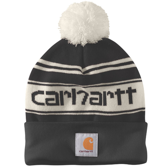Afbeeldingen van CARHARTT Muts ribgebreid met logo 105168 zwart onesize