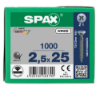 Afbeeldingen van SPAX Universele schroef verzonkenkop WIROX voldraad PZ1 2,5X25MM