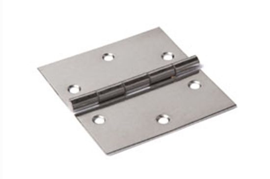 Afbeeldingen van Smalscharnier recht RVS + vaste pen 30X30MM