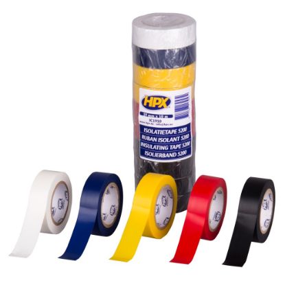 Afbeeldingen van HPX Isolatietape PVC set gemengd 19MM 10M 10x