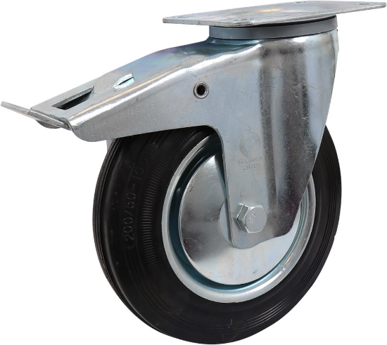 Afbeeldingen van KELFORT Zwenkwiel zwart EV velg 200MM + rem