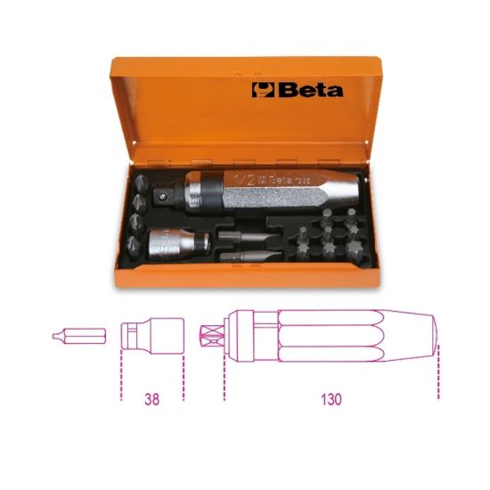 Afbeeldingen van BETA Slagschroevendraaierset ½" + 14x bit 1295/C14