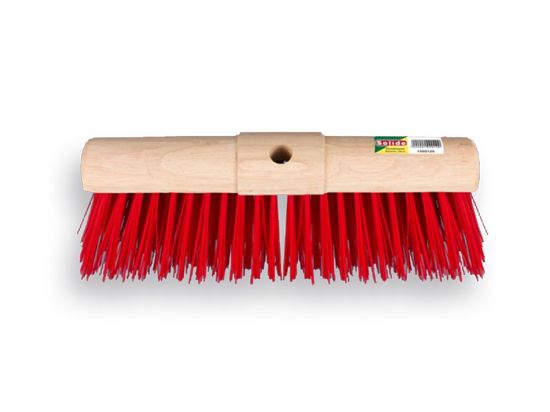 Afbeeldingen van SOLIDE Wegenbouwbezem 45CM PPN rood met ronde kap