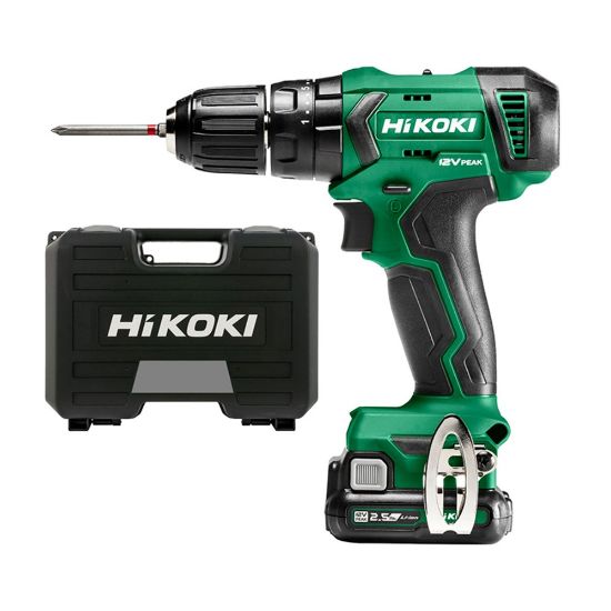 Afbeeldingen van HIKOKI Accu klopboorschroefmachine DV12DAWFZ 12V 38Nm 2x 12V 2,5Ah in kunststof koffer