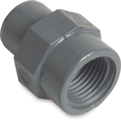 Afbeeldingen van PROFEC Inzetstuk PVC-U grijs 1"X1" lijmspie/binnendraad 10bar