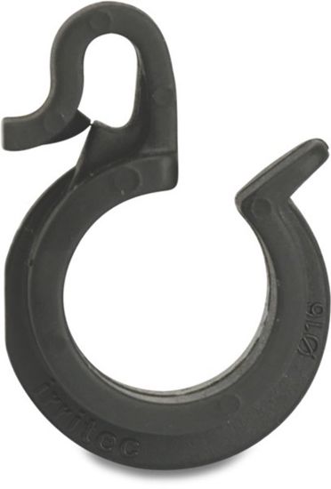 Afbeeldingen van Thyleenclip PP zwart 25MM t.b.v. druppelslang