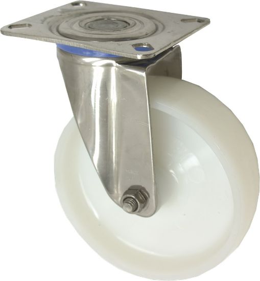 Afbeeldingen van KELFORT Zwenkwiel wit RVS met rollager 125MM