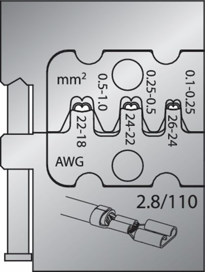 Afbeeldingen van GEDORE Krimpbek t.b.v. vlakke steekcontacten 4,8 0,5-2,5MM²