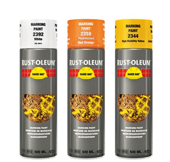 Afbeeldingen van RUST-OLEUM HARD HAT® Markeerverf geel 500ML