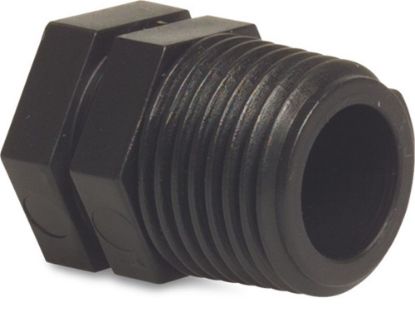 Afbeeldingen van Plug PP zwart ½" buitendraad 10bar