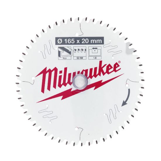 Afbeeldingen van MILWAUKEE Cirkelzaagblad ALU 165X20X1,6MM 52T ATB