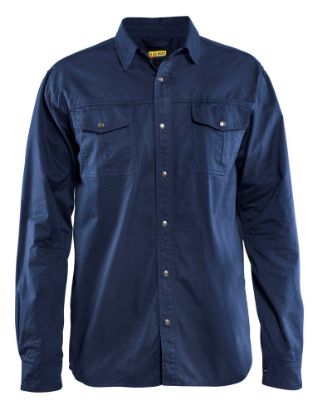 Afbeeldingen van BLÅKLÄDER Overhemd Twill 3297 marineblauw 2XL