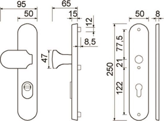 Afbeeldingen van OXLOC Veiligheidslangschild deurduwer + kerntrekbeveiliging + profielcilinder