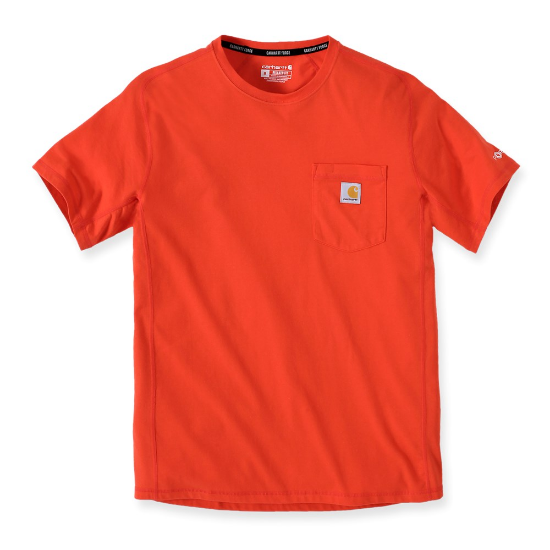 Afbeeldingen van CARHARTT T-shirt Force Flex Pocket 104616 cherry tomato S