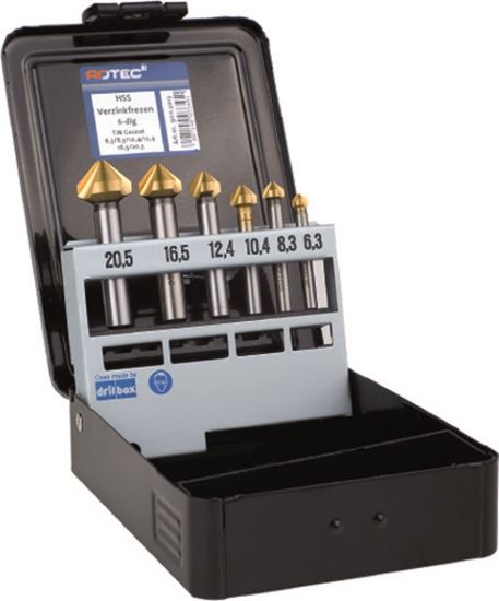 Afbeeldingen van ROTEC Verzinkfreesset 404 DIN335-C 7-delig M3-M12 6,3-25MM ABS