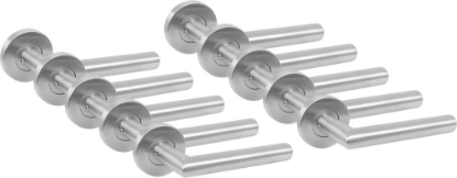 Afbeeldingen van OXLOC Deurkruk + rozet L-model Tilburg RVS mat ST 37-42MM