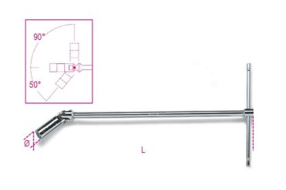 Afbeeldingen van BETA Bougiesleutel cardangewricht & T-handgreep 959 ⅝" 16MM