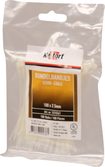 Afbeeldingen van KELFORT Bundelbandjes nylon transparant 100X2,5MM