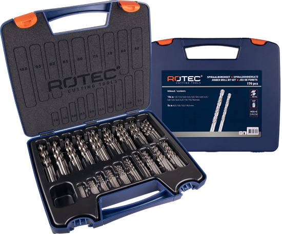 Afbeeldingen van ROTEC Metaalborenset 105 DIN338 type N 170-delig 1-10MM ABS