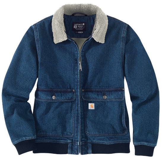 Afbeeldingen van CARHARTT Spijkerjas gevoerd relaxed fit sherpa gestreept dames 105446 beech L