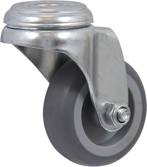 Afbeeldingen van KELFORT Zwenkwiel grijs EV rubber + boutgat 50MM