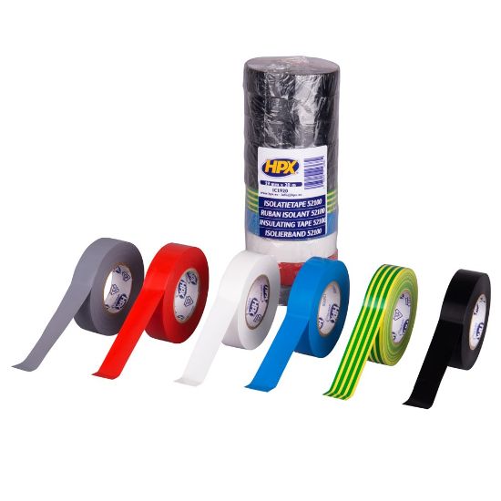 Afbeeldingen van HPX Isolatietape PVC VDE set gemengd 19MM 20M 10x
